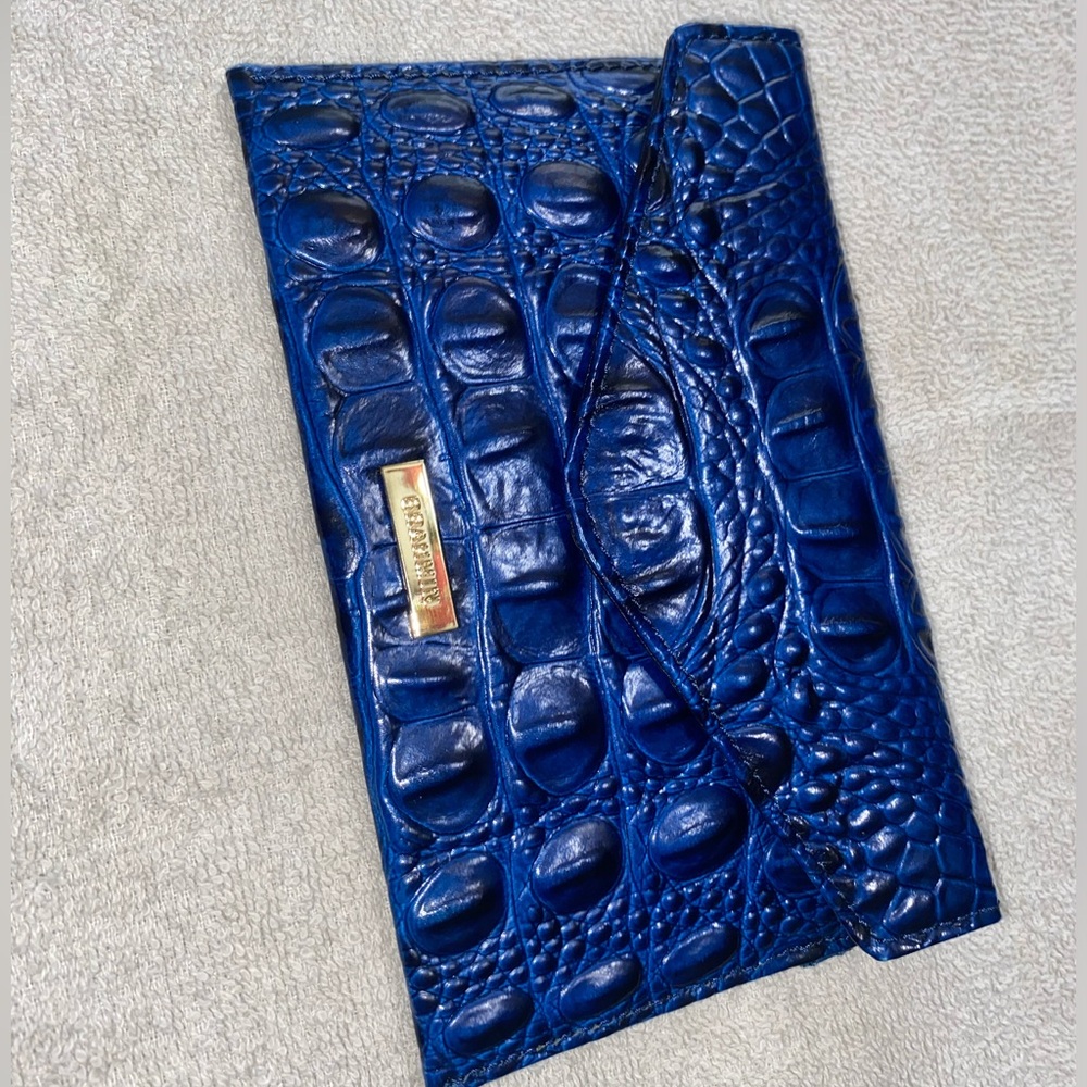 Brahmin Cobalt Blue Croc-Embossed Clutch